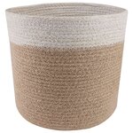vidaXL Ensemble de Pots à Plantes 2 Pièces Naturel et Blanc Ø 28 x 28 cm