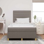 vidaXL Lit à ressorts avec matelas Taupe 120 x 190 cm tissu