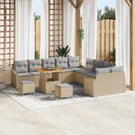 vidaXL Ensemble de canapé de jardin 13 Pièces Beige et Gris clair