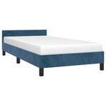 vidaXL Cadre de lit sans matelas bleu foncé 90x190 cm velours
