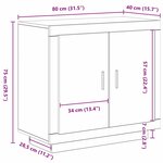 vidaXL Buffet Chêne noir 80 x 40 x 75 cm Bois d'ingénierie