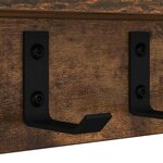 vidaXL Porte-manteau mural avec étagère Chêne fumé 60 x 10.5 x 10.5 cm