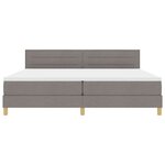 vidaXL Lit à ressorts avec coussin Taupe 200 x 200 cm tissu