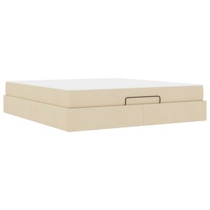 vidaXL Cadre de lit avec matelas avec matelas 2 Pièces Crème tissu