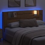 vidaXL Cabinet de Tête de Lit avec LED Chêne artisan Bois d'ingénierie