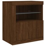 vidaXL Buffet avec lumières LED chêne marron 202x37x67 cm