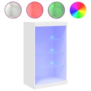 vidaXL Buffet avec lumières LED blanc 60 5x37x100 cm