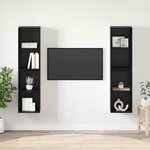 vidaXL Meuble TV mural 4 Pièces Chêne Noir 37 x 37 x 72 cm