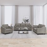 vidaXL Ensemble de canapés 3 Pièces avec coussins taupe tissu
