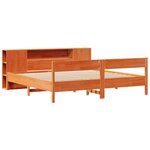 vidaXL Lit bibliothèque sans matelas cire marron 200x200 cm pin massif