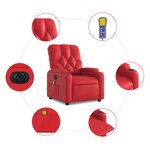 vidaXL Fauteuil de massage inclinable électrique rouge similicuir