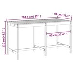 vidaXL Table de jardin blanc 203 5x90x110 cm bois massif de pin