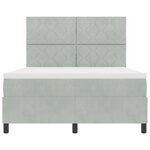 Lit à sommier tapissier avec matelas gris clair 160x200 cm en velours
