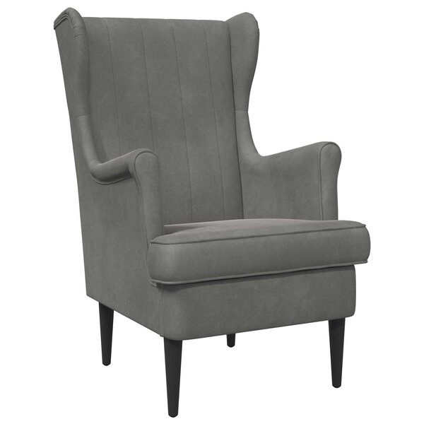 vidaXL Fauteuil Gris foncé Velours