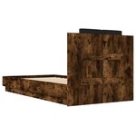 vidaXL Cadre de lit avec LED sans matelas chêne fumé 90x190 cm
