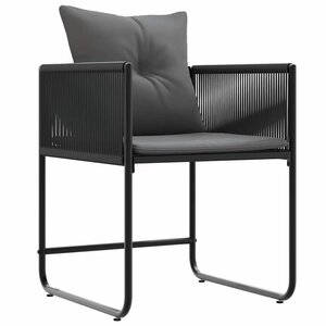 vidaXL Chaises de jardin 4 Pièces Noir et anthracite