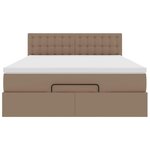 vidaXL Lit ottoman avec matelas & LED Cappuccino 140x200cm similicuir