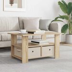 vidaXL Table basse Chêne Sonoma 77 x 55 x 42 cm Bois d'ingénierie