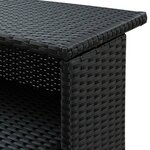 vidaXL Ensemble de bar de jardin 3 Pièces et coussins Résine tressée Noir