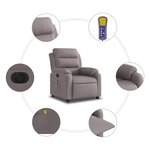 vidaXL Fauteuil de massage inclinable électrique Taupe Tissu