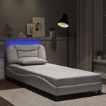 vidaXL Cadre de lit avec LED sans matelas Hvar blanc 90x190 cm