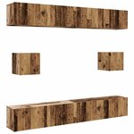 vidaXL Ensemble de meuble TV mural 6 Pièces vieux bois bois d'ingénierie