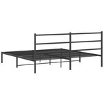 vidaXL Cadre de lit métal sans matelas avec tête de lit noir 193x203cm