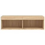 vidaXL Meuble TV avec lumières LED chêne sonoma 100x30x30 cm