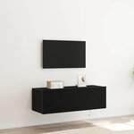 vidaXL Meuble TV mural Chêne noir 100 x 35 x 31 cm Bois d'ingénierie