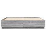 vidaXL Cadre de lit avec LED sans matelas sonoma gris 180x200 cm