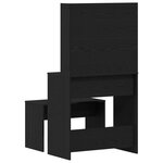 Set de table de maquillage vidaXL en chêne noir en bois reconstitué