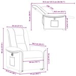 vidaXL Fauteuil inclinable électrique gris nuage tissu