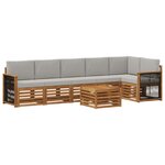 vidaXL Ensemble de canapés d'extérieur 6 pc Naturel et gris clair
