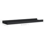 vidaXL Étagères à rebord pour cadre photo 2 Pièces Noir 40x9x3 cm MDF
