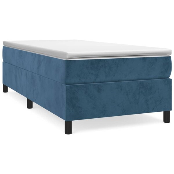 vidaXL Cadre de lit bleu foncé 100x200 cm velours