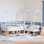 vidaXL Ensemble de lit de jour et de banc et toit sans matelas blanc