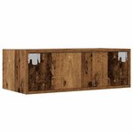 vidaXL Meuble TV avec lumières LED vieux bois 75x35 5x25 cm