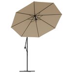 vidaXL Tissu de remplacement pour parasol déporté Taupe 350 cm