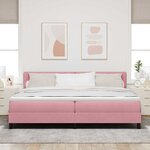 vidaXL Lit à ressorts avec matelas Rose 200 x 200 cm tissu