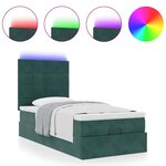 vidaXL Cadre de lit ottoman avec matelas vert foncé 90x190 cm velours