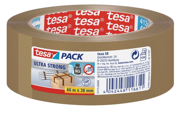 Rouleau adhésif ultra emballage pvc 38mm x 66m marron tesa
