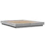 vidaXL Cadre de lit avec lumières LED sonoma gris 150x200 cm