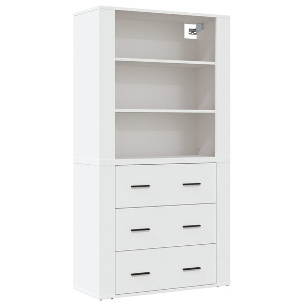 vidaXL Buffet haut Blanc Bois d'ingénierie