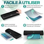 ACROPAQ 50 Pochettes de plastification A3 - 100 mic  50 Feuilles de plastification Standard- Brillantes  Qualité- Coins arrondis