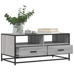 vidaXL Table basse sonoma gris 100x50x45 cm bois d'ingénierie et métal