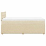 vidaXL Sommier à lattes de lit avec matelas crème 120x190 cm tissu