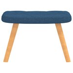 vidaXL Chaise de relaxation avec tabouret Bleu Tissu