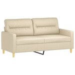 vidaXL Ensemble de canapés 2 Pièces avec coussins Crème Tissu