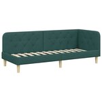 vidaXL Cadre de lit d'angle avec matelas Vert foncé 80 x 200 cm tissu