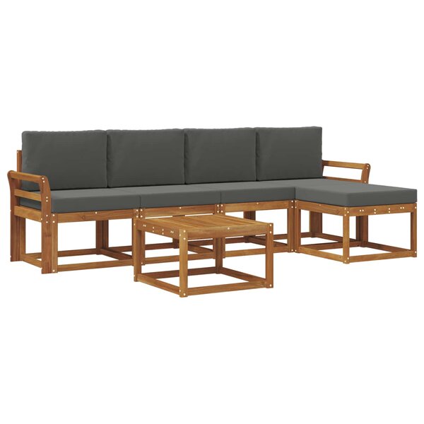 vidaXL Ensemble de canapés d'extérieur 6 pc Naturel et Anthracite